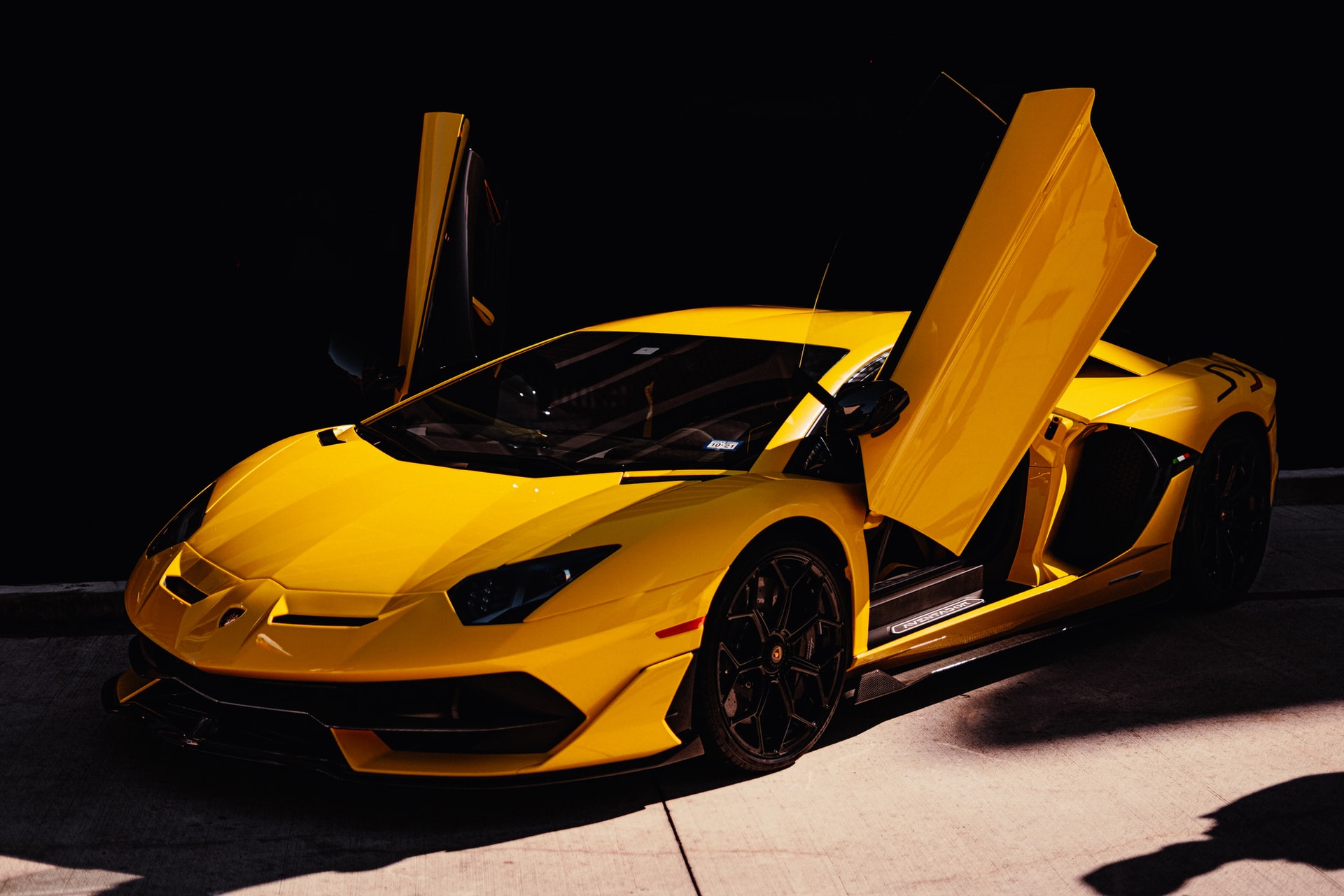 Yellow exotic car