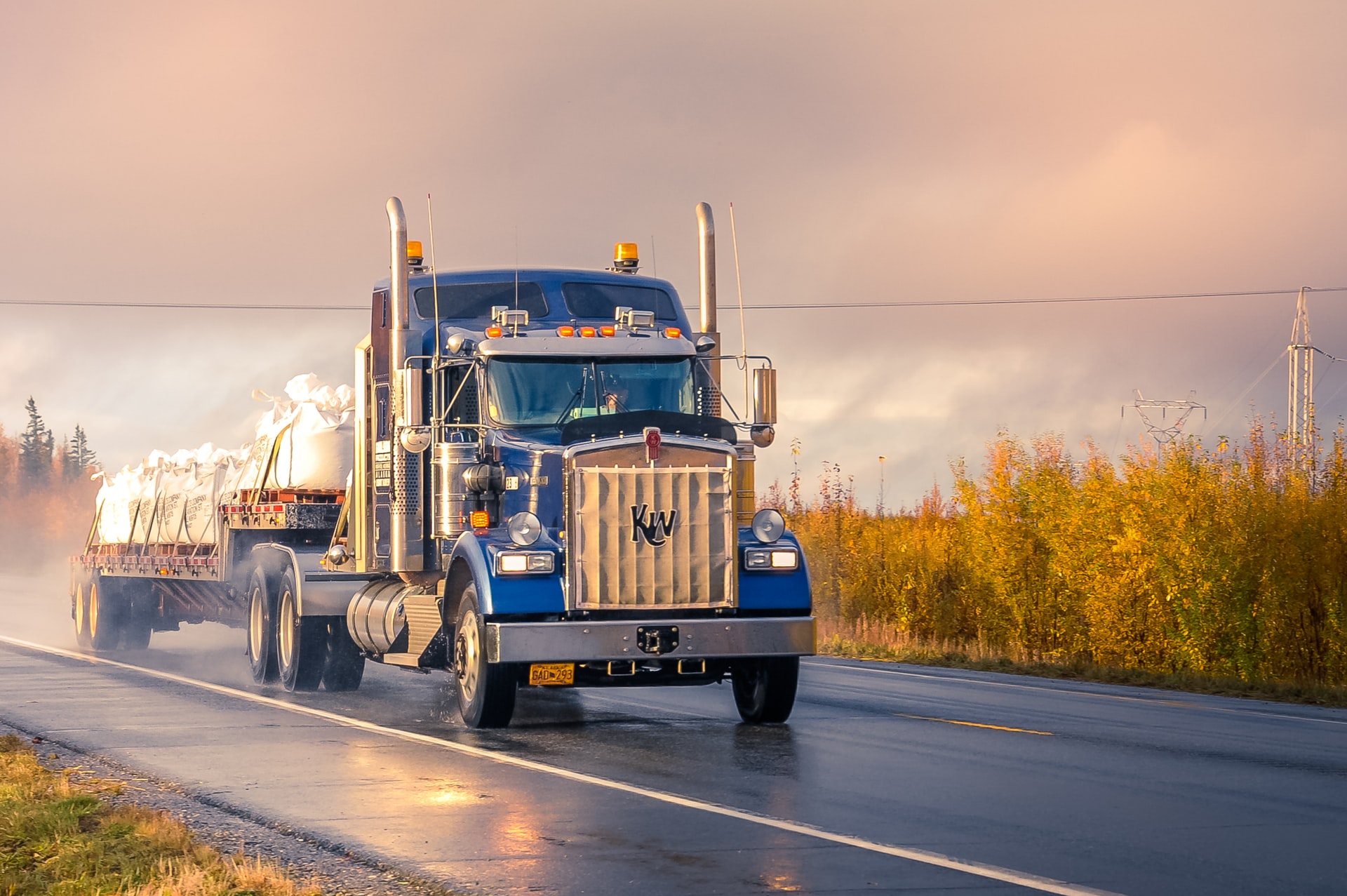 types of trucks blue truck on road